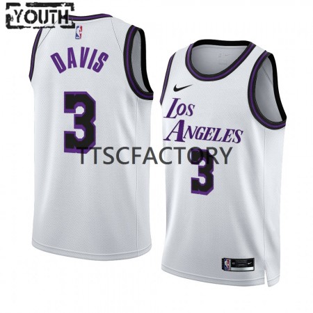 Maillot Basket Los Angeles Lakers Anthony Davis 3 Nike 2022-23 City Edition Blanc Swingman - Enfant